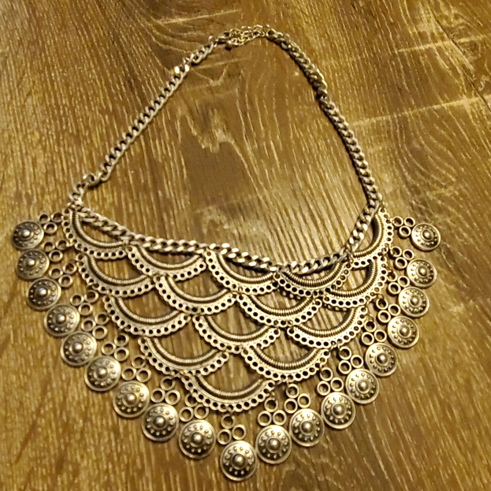 Silver statement necklace